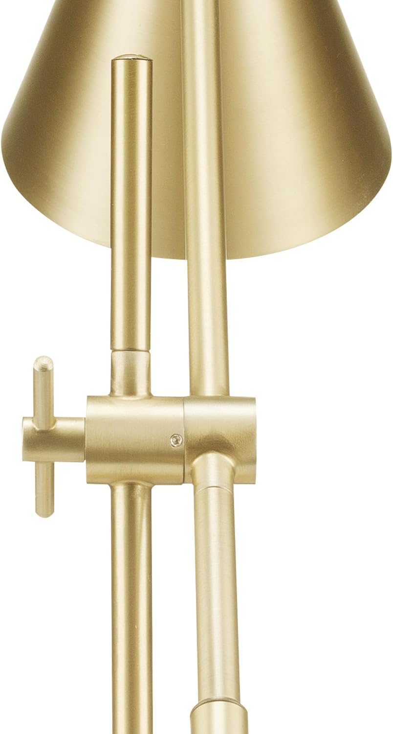 GLOBE Electric Novogratz x Tacoma 18" Desk Lamp, Matte Brass, Adjustable Height, Balance Arm, Brass, Rotary Switch on Shade,52887 - Image 5