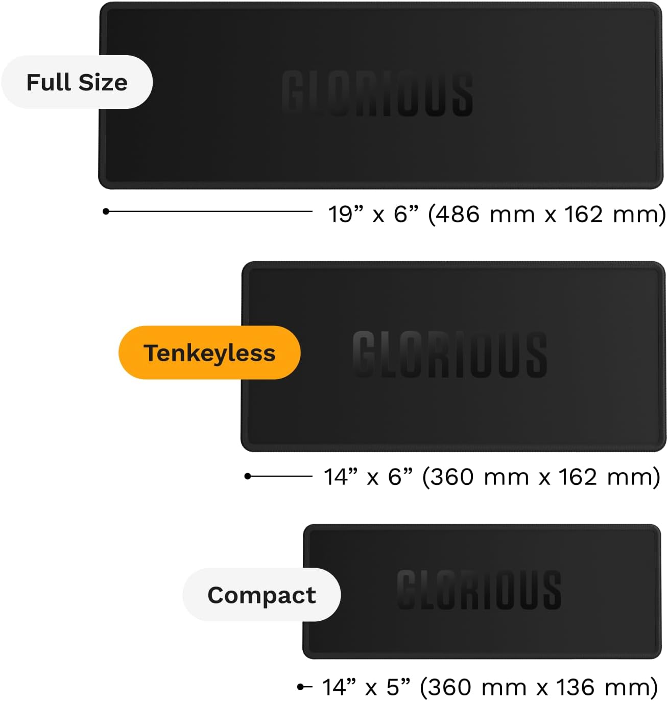 Gaming Sound Dampening Keyboard Mat - Stitched Edges, Absorbs Keyboard Sounds & Vibrations, Machine Washable, Non-Slip Base, Fits Most Compact Keybaords, 14.17 x 6.38 x 0.16mm - Black - Image 3