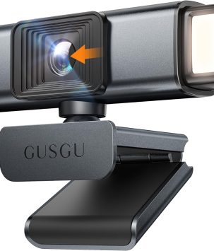 GUSGU G940 2K Quad HD Webcam for PC, with Microphone & Privacy Protection, Web Camera for Desktop Computer/Laptop/MacBook, USB Streaming Camera