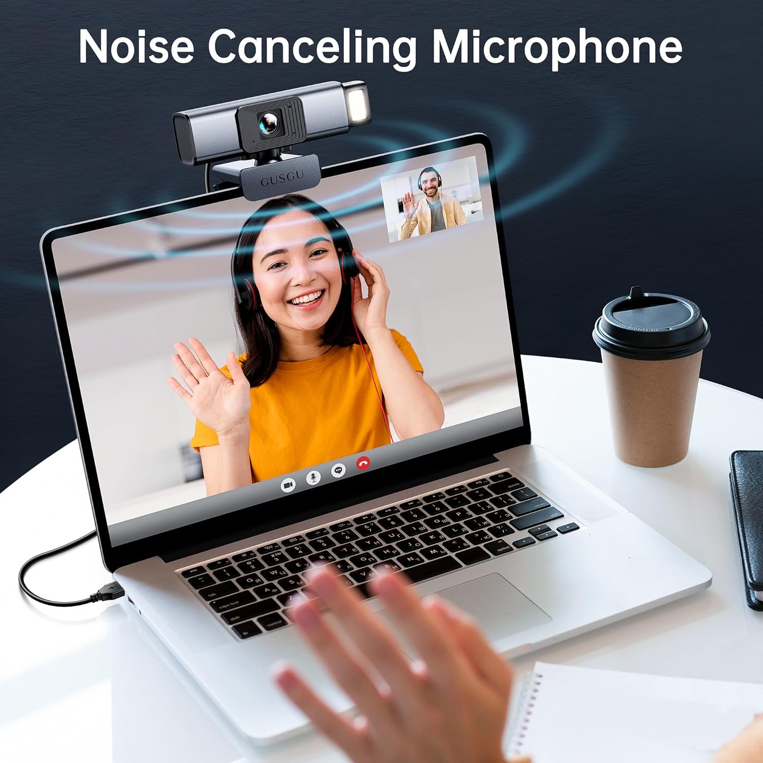 GUSGU G940 2K Quad HD Webcam for PC, with Microphone & Privacy Protection, Web Camera for Desktop Computer/Laptop/MacBook, USB Streaming Camera - Image 4